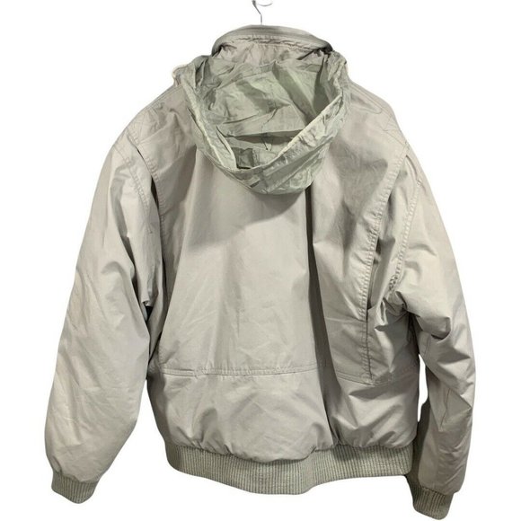 Vintage Members Only Grey Down Men Puffer Jacket Plaid Lined Coat Size 52 - Picture 4 of 12